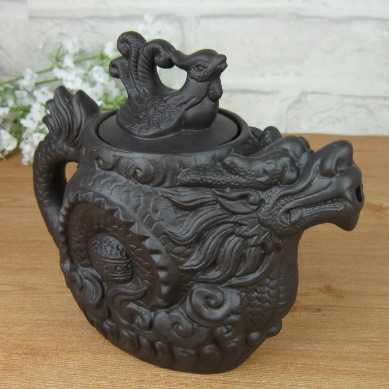 

Authentic Yixing Teapot dragon and phoenix tea pot Big capacity purple clay tea set kettle kung fu teapot