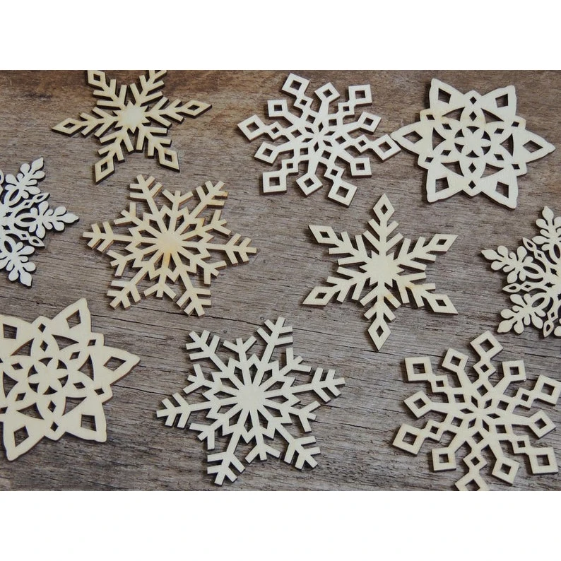 

Snowflake Wood Christmas Ornaments, Picture