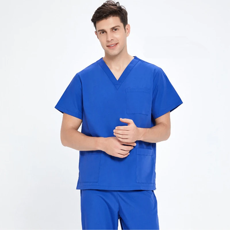 

New V-Collar Uniform Men Women Unisex Medical Nurse Uniform Isolation Medical Medical Uniforms Printed Tops Scrub, Customized