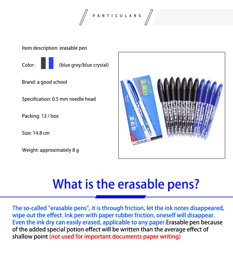 Classic Plastic Erasable Gel Ink Pen For Promotion,High Quality