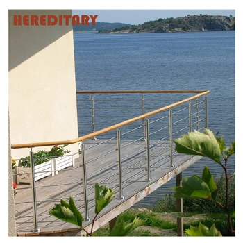 Barandilla De Madera Decorativa De Acero Inoxidable Barra Horizontal