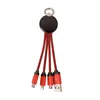 Micro Usb Cable With Key Ring 3-In-1 Mini Portable Keychain Usb Charger Cable