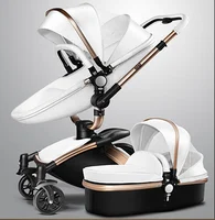 

High Landscape luxury PU leather baby stroller fashion Baby Pram EN1888 Aluminum Alloy Baby Stroller