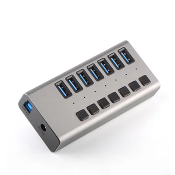 

Hot Selling 36W 12V/3A Data Transfer 7 Ports USB 3.0 Hub for Tablets and Laptops