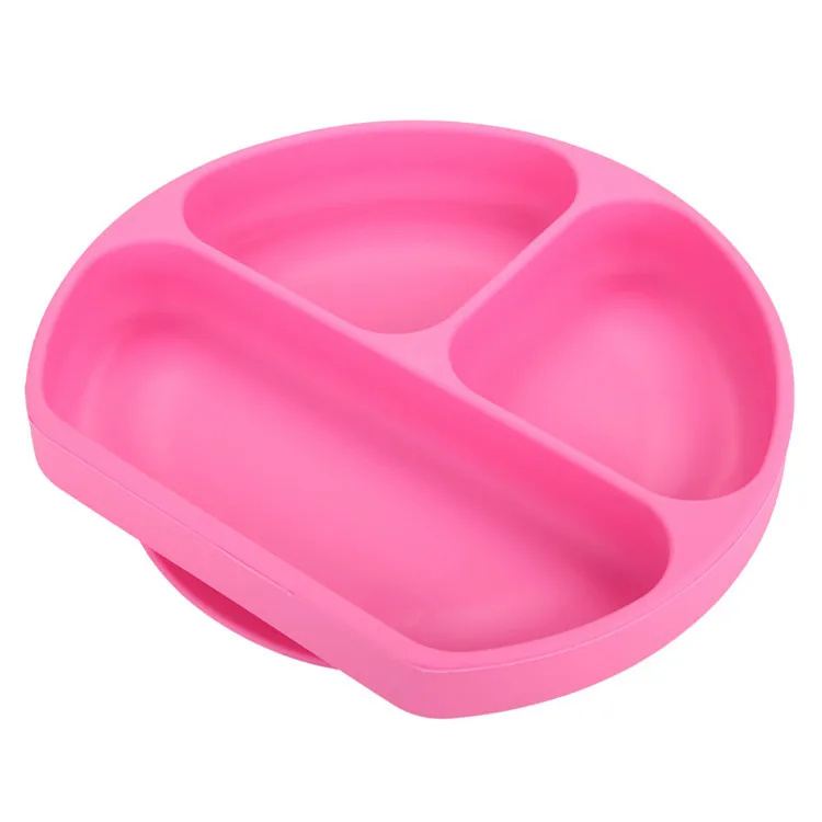 

Waterproof silicone baby feeding gripping dish food portion plate