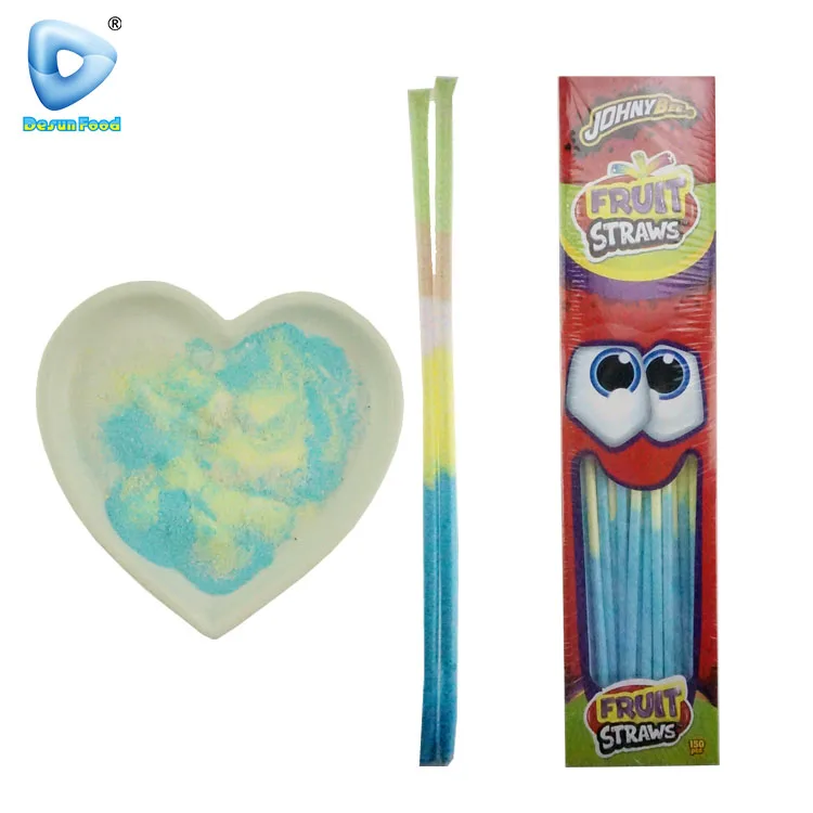 Colorful mixed fruit long stick sour powder candy