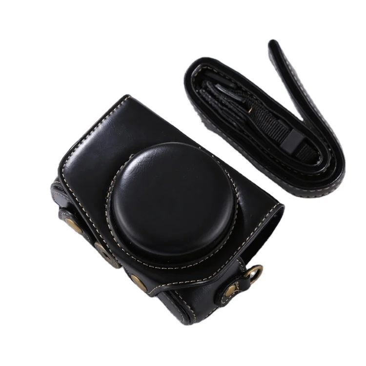 

Fashion Full Body Camera PU Leather Camera Case Bag with Strap for Canon PowerShot G7 X Mark II
