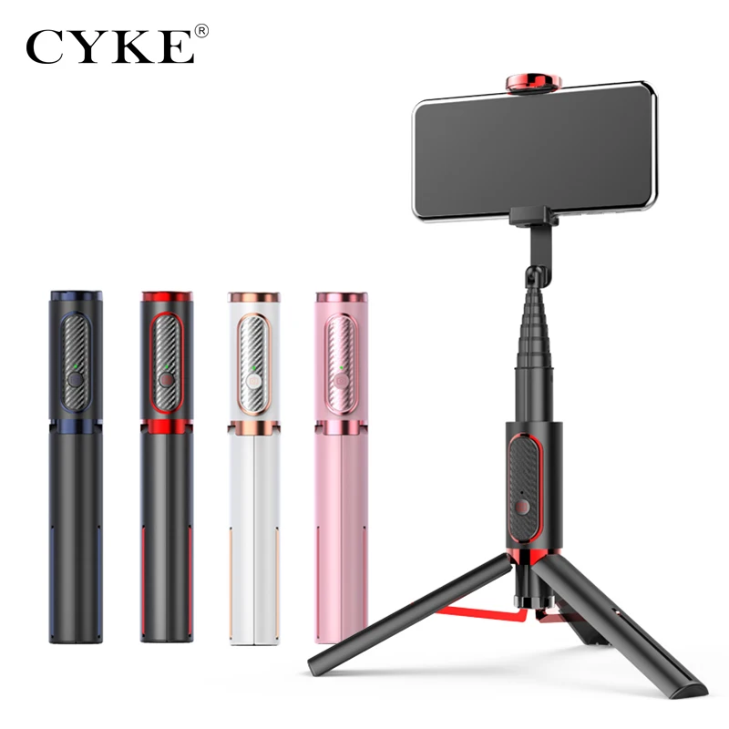 CYKE tripod selfie stick Phone Tripod Foldable 360-degree Rotating bluetooth selfie stick with tripod
