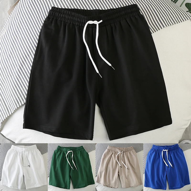 

Hot Summer Cotton Men Shorts Fashion Solid Color Elastic Waist Sandy beach Shorts Leisure Bodybuilding, Customized color