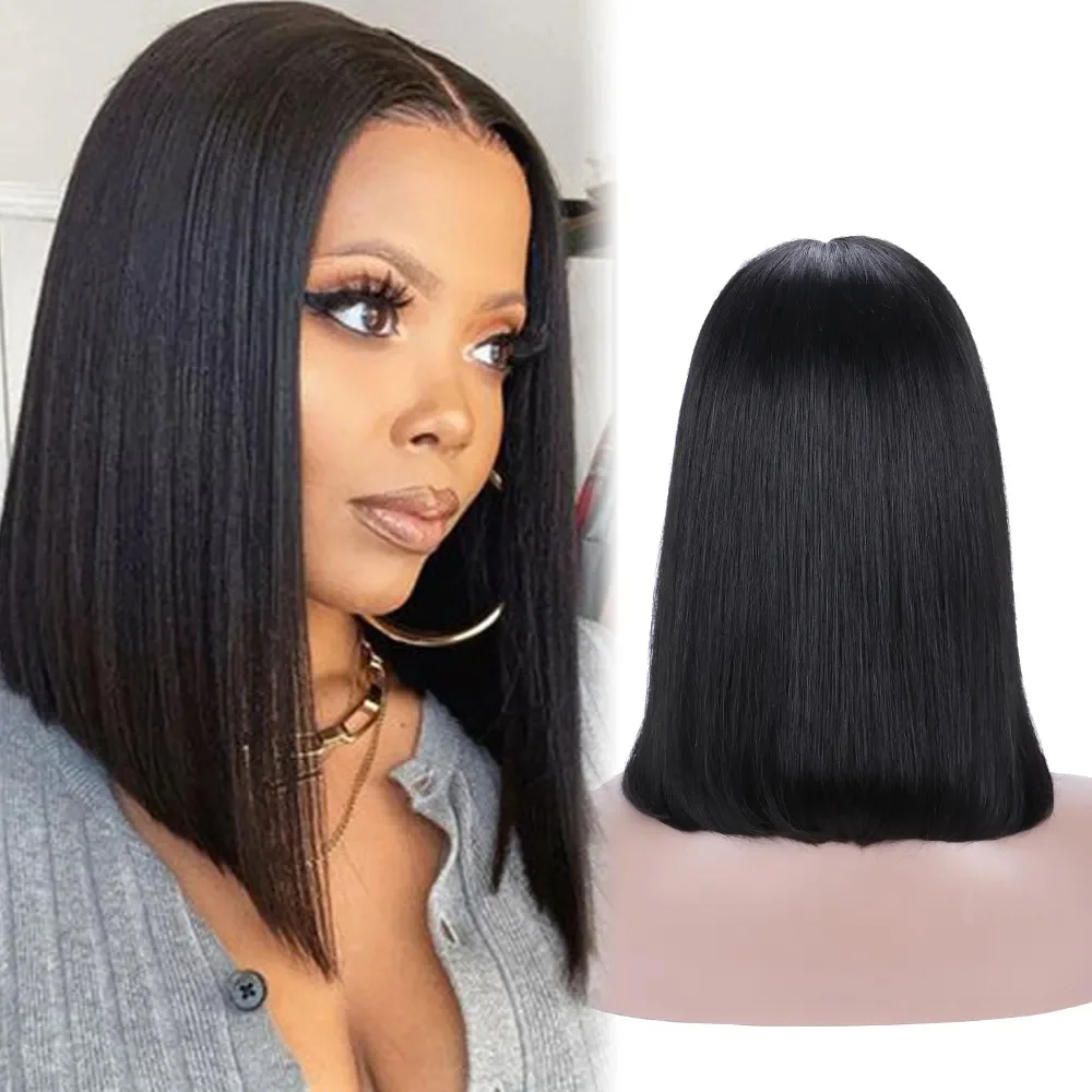 Wholesale 13x4 Lace Frontal Short Lace Front Bob Wigs Natural 100% Brazilian Wigs Human Hair Weave for Black Women