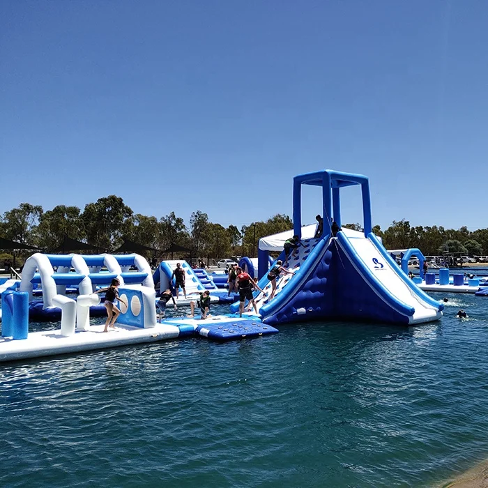 

New Style Floating Water Park Games Inflatable For Sale, Blue,yellow and white or customized