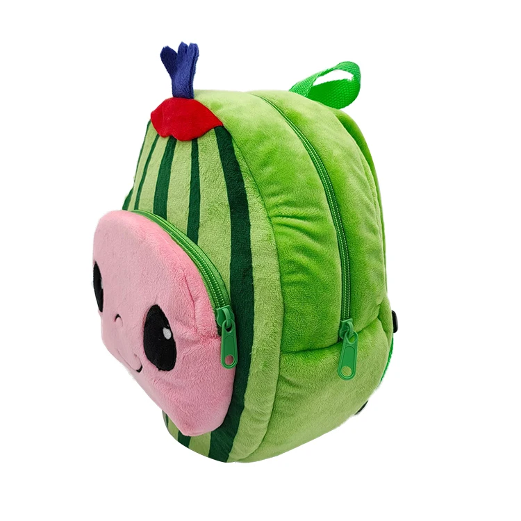 

Soft Green Color New Product Toddler Plush Bag Watermelon School Bags