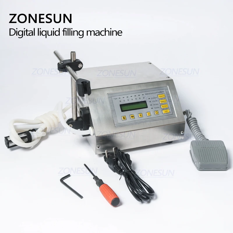
ZONESUN 220V OR 110V GFK-160 Digital Control Liquid Filling Machine Small Portable Electric Liquid Water Filling Machine Supply 