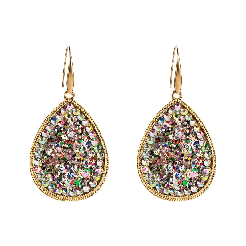 

Exaggerated super Shiny Leather Earring Alloy Vintage Bohemian Long Pendant earrings, Multi