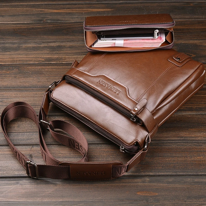 

W1100 Briefcase Vertical Business Bag Messenger Bag Large Capacity Retro Backpack Shoulder Bag