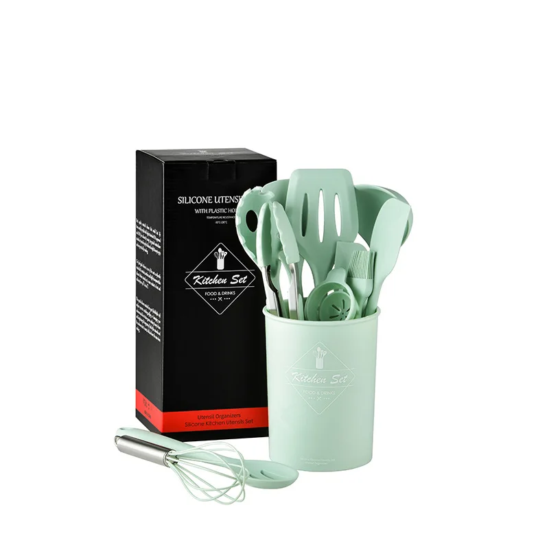 

Kitchen Utensils Set Silicone Cooking Utensils Set With Holder,12 Pcs Kitchen Utensils for Nonstick Pan Cookware