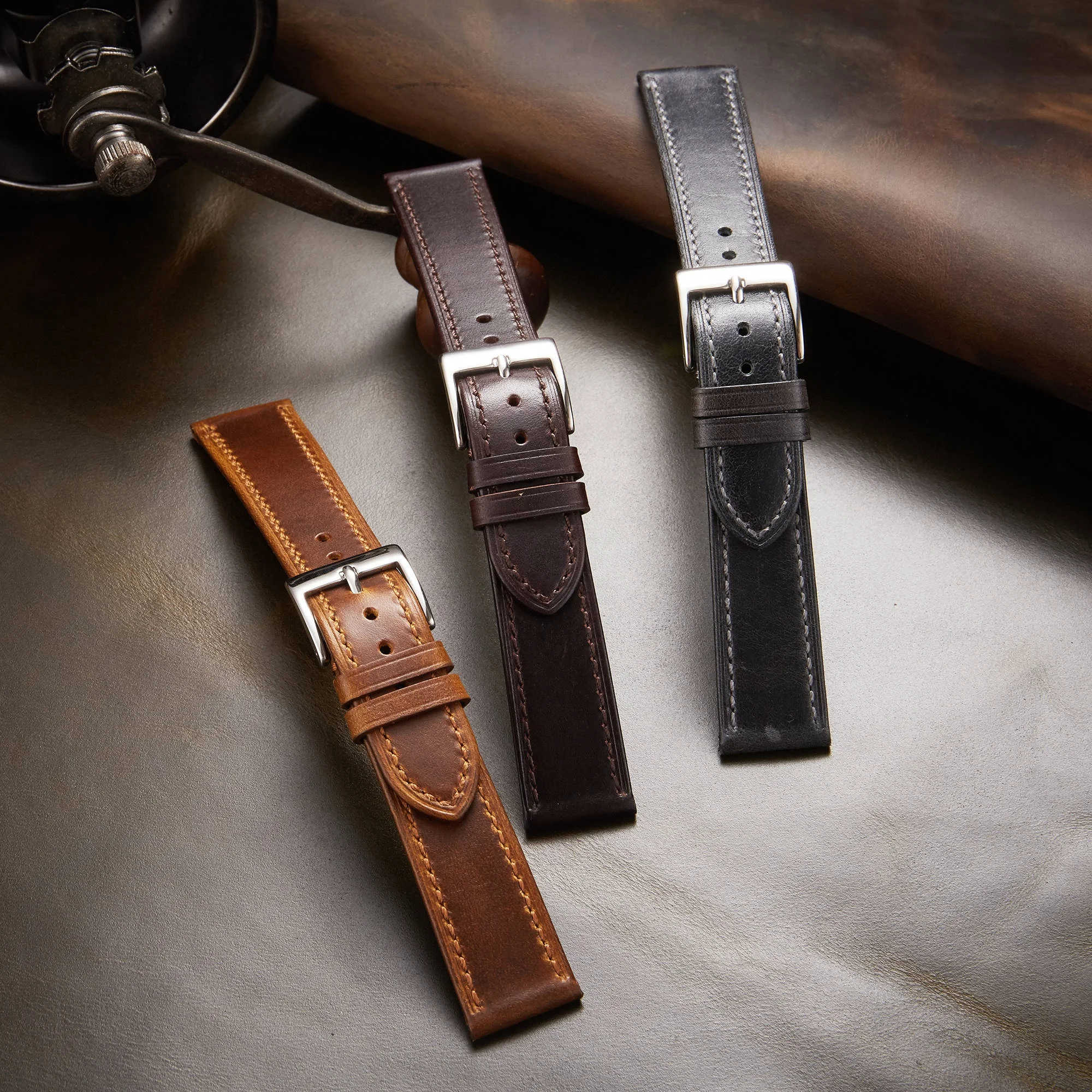 Top Grain Genuine Leather retro Watchband head layer cowhide vintage Watch Straps oil wax skin band 18/19/20/21/22mm