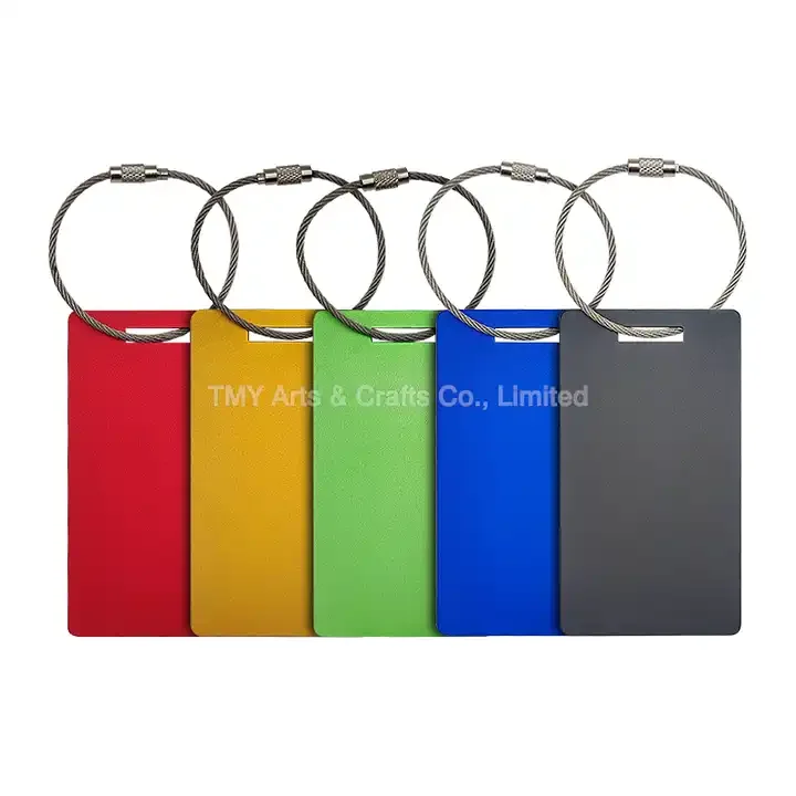 

High Quality 8 Colors Blank Anodized Aluminum Cruise Luggage Tag Metal Rectangle 90MM*50MM