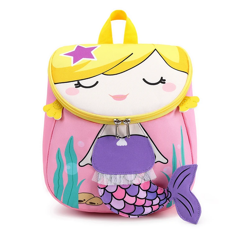 

OEM Custom 3D Cute Child girls bag Cartoon Mermaid kids Backpack For school backpack