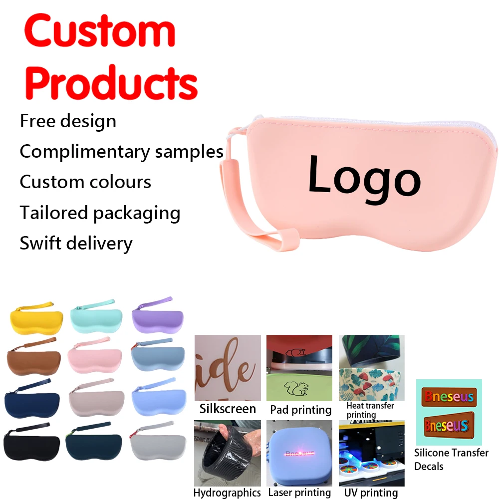 Eco-friendly Silicone Sunglasses Case with Zipper OEM and ODM Customizable Protective Eyewear Pouch