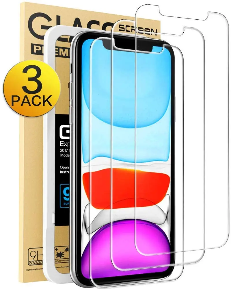 

For iPhone 12 Screen Protector, HOCAYU 3pcs-Pack Tempered Glass Film for Apple iPhone 11pro max x xr xs max 7 8 plus 6 6s