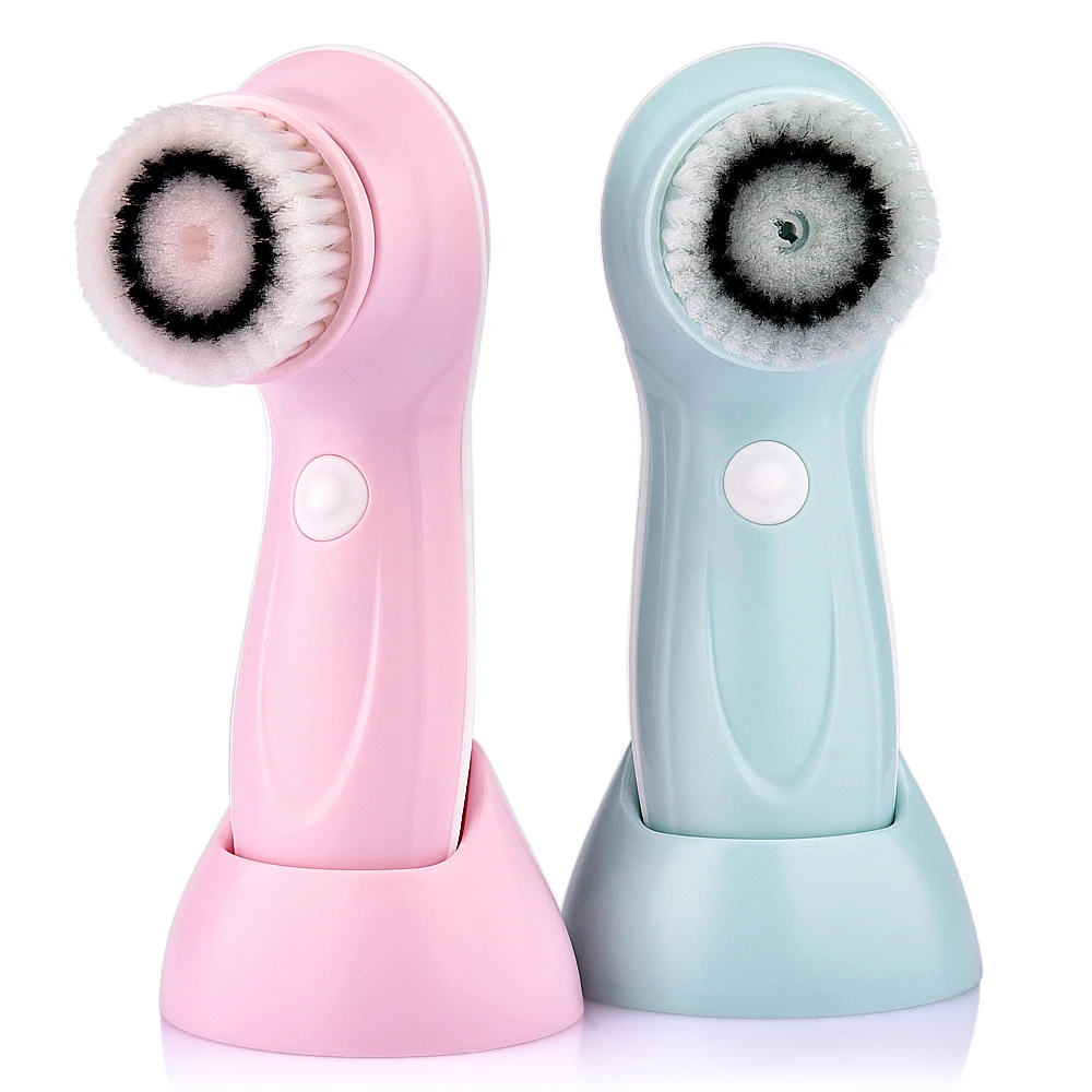 

oem custom packagingsilicone facial cleansing brush with 3 heads rechargeable with case 2021 new arrivals, Picture