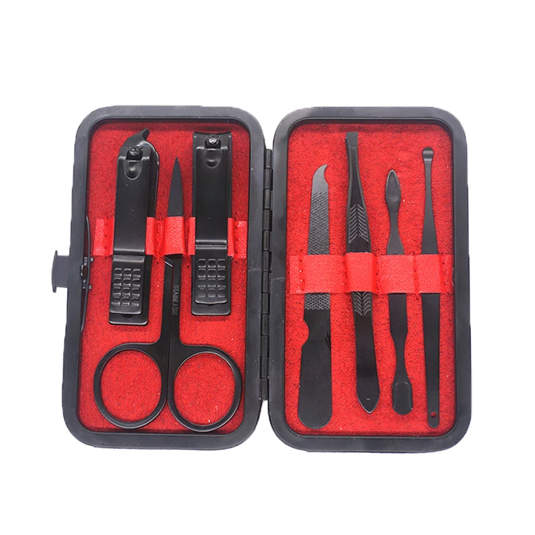 

High quality straight manicure set nail clippers for all the people, Black and red