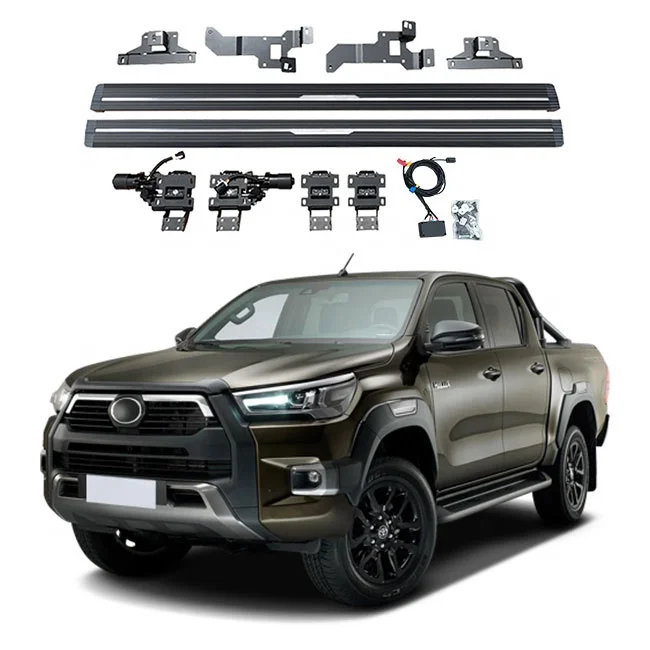 

Wholesale Price aluminium Three support ACCESSORIES with board run side steps of toyota hilux power Running board