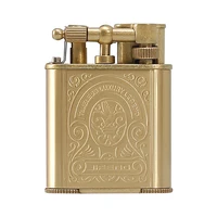 

JF-086 JIFENG copper gold flint gas Cigar Lighter and cutter