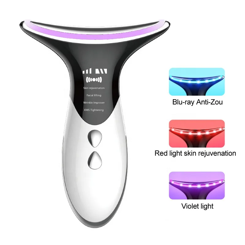 

USB rechargeable portable Home Use Neck Lifting Skin Tightening Remove Device Anti Wrinkle Neck Beauty Massager, White