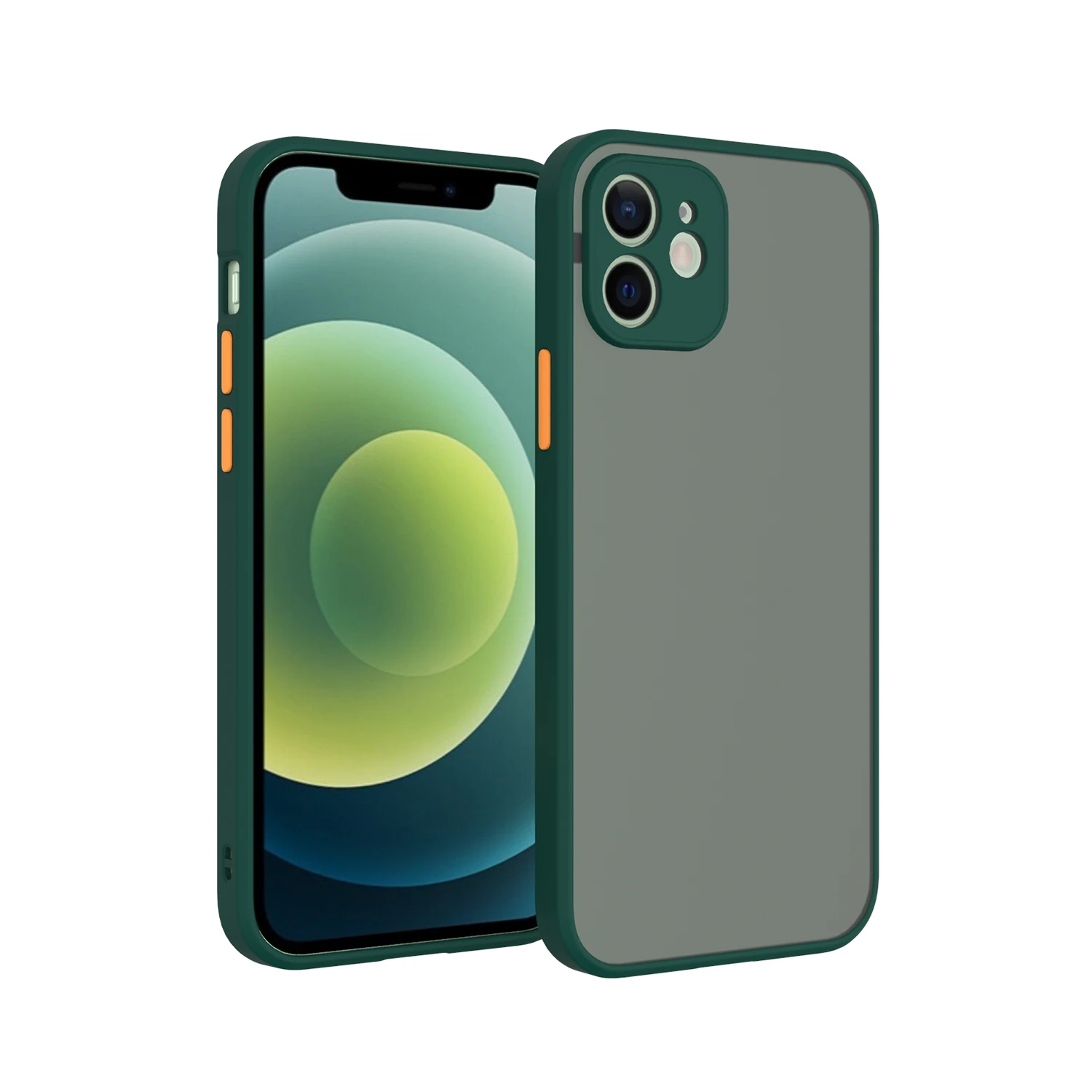 

Fashion Mixed Color Translucent Matte PC Hard Back TPU Hybrid Cover Phone Case For iPhone 12