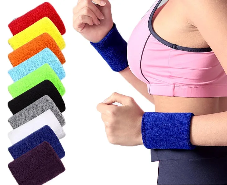 

Custom Cotton Terry Cloth Sport Exercise Tennis Wrist Wristband Embroidery Sweatband Elastic Workout Sweat Band, Black,blue, red or other customized color
