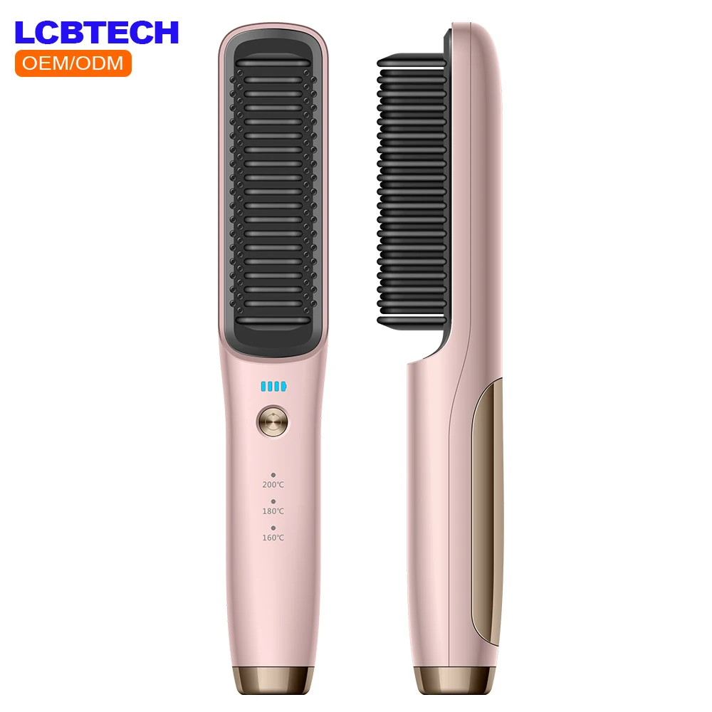 Image of Amazon Hot Sale Hair Straightener Brush Hot Comb Hair Tools for Styling Hair Brush Straightener for All Hair Types