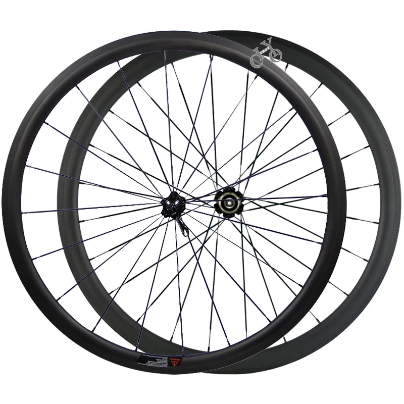 

700C Carbon Fiber Wheelset 38mm V Brake Clincher Road Bicycle Wheels with Novatec 371/372 Hub Pillar Spokes 700C Road Wheelset