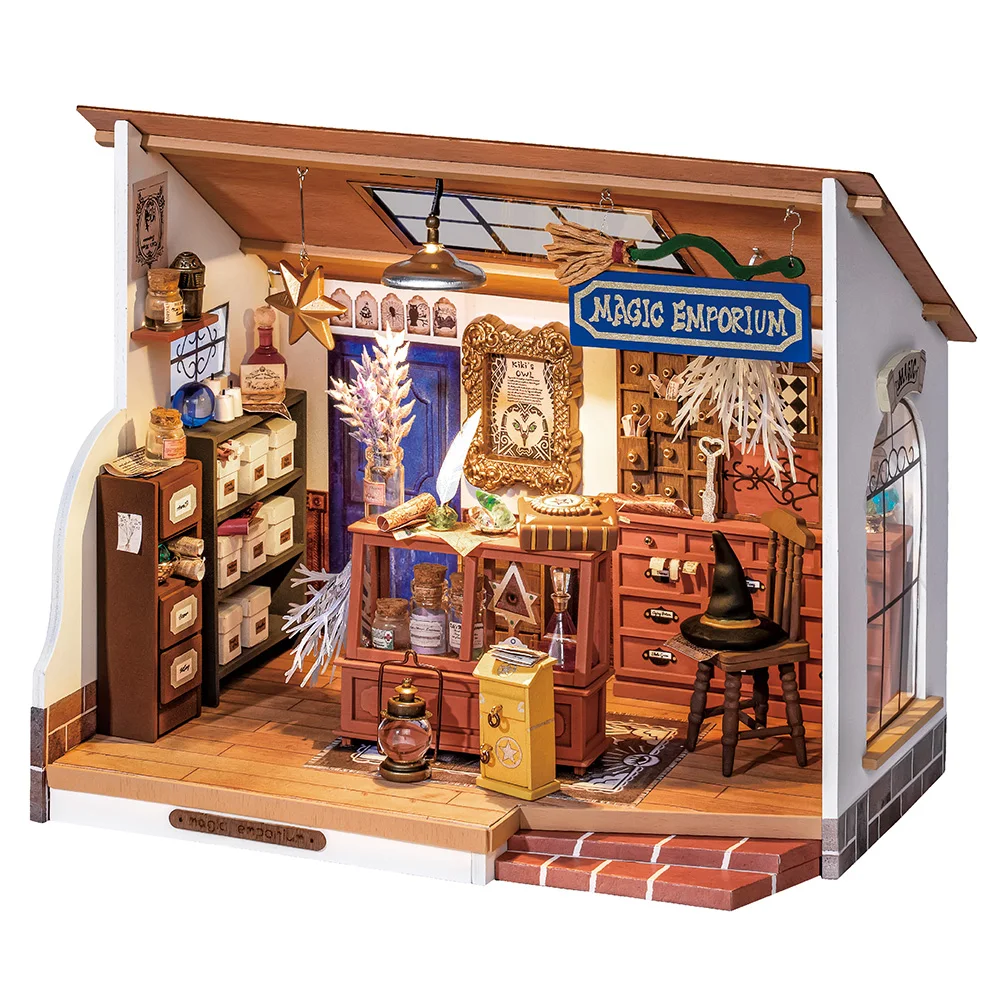 

Robotime Rolife Factory Furniture Toys Gifts Wood Crafts DG155 Kiki's Magic Emporium DIY Miniature House Kit
