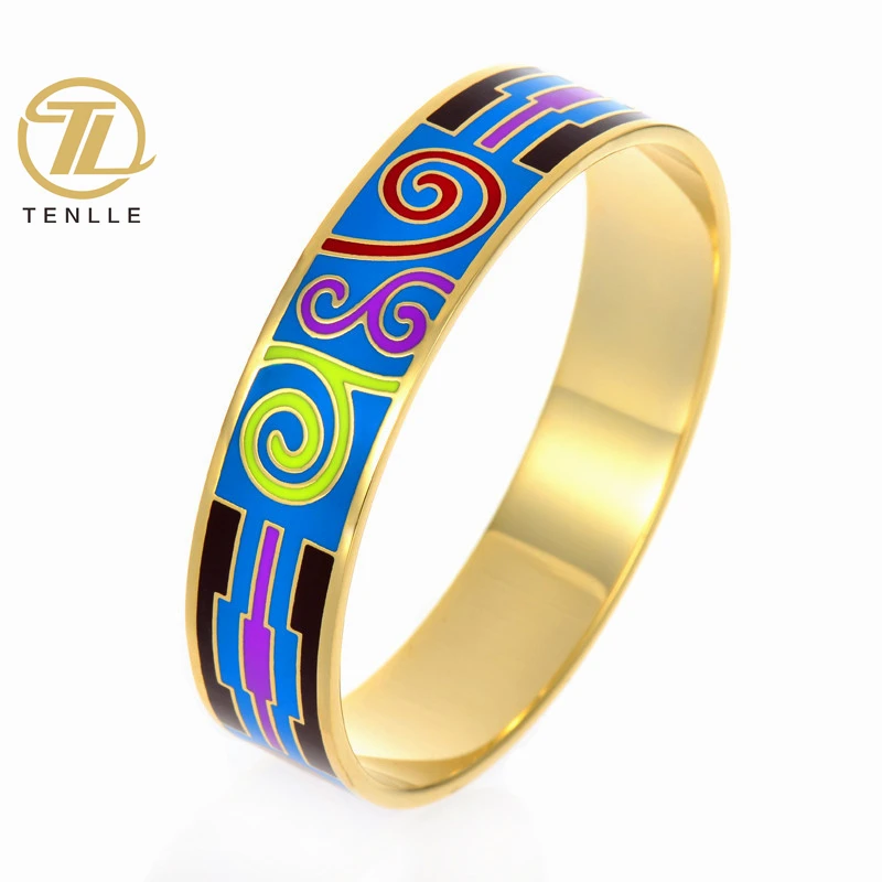 

Gold Plated Cuff Bracelet Women Best Price Wholesale Red Black Enamel Bracelet Bangle Cloisonne