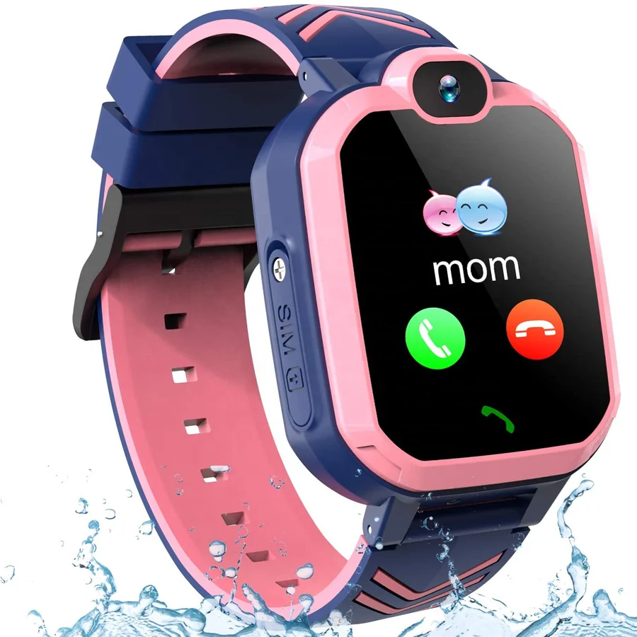 

Educational Game G7 Kids Smart Watch Waterproof Children Wrist Cell Phone Calculator HD Camera Smartwatch with Sim Card, Pink green yello