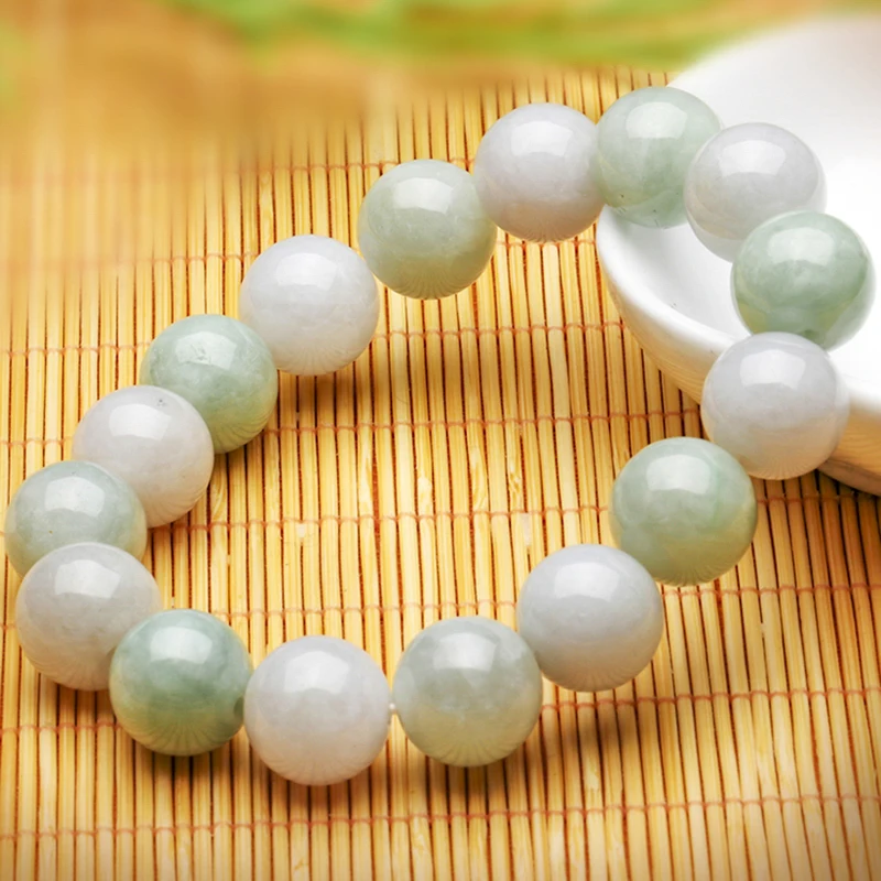 

Certificate Natural Myanmar Jadeite Jade Bracelet Jade Bead And Round Bead Bracelet Men'S And Women'S Jade Bracelet