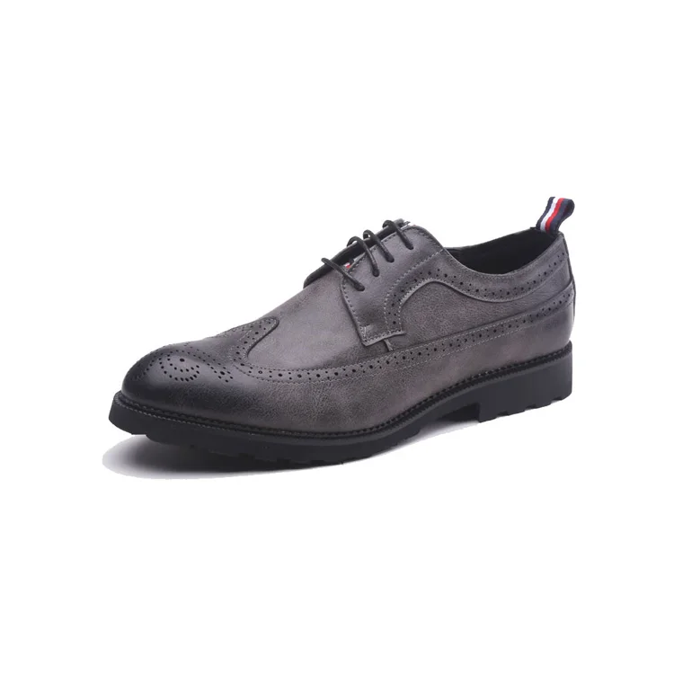 

All-Match Style Wax Shoelace Italian Pointed Toe Shoes for Men, Black+brown+gray