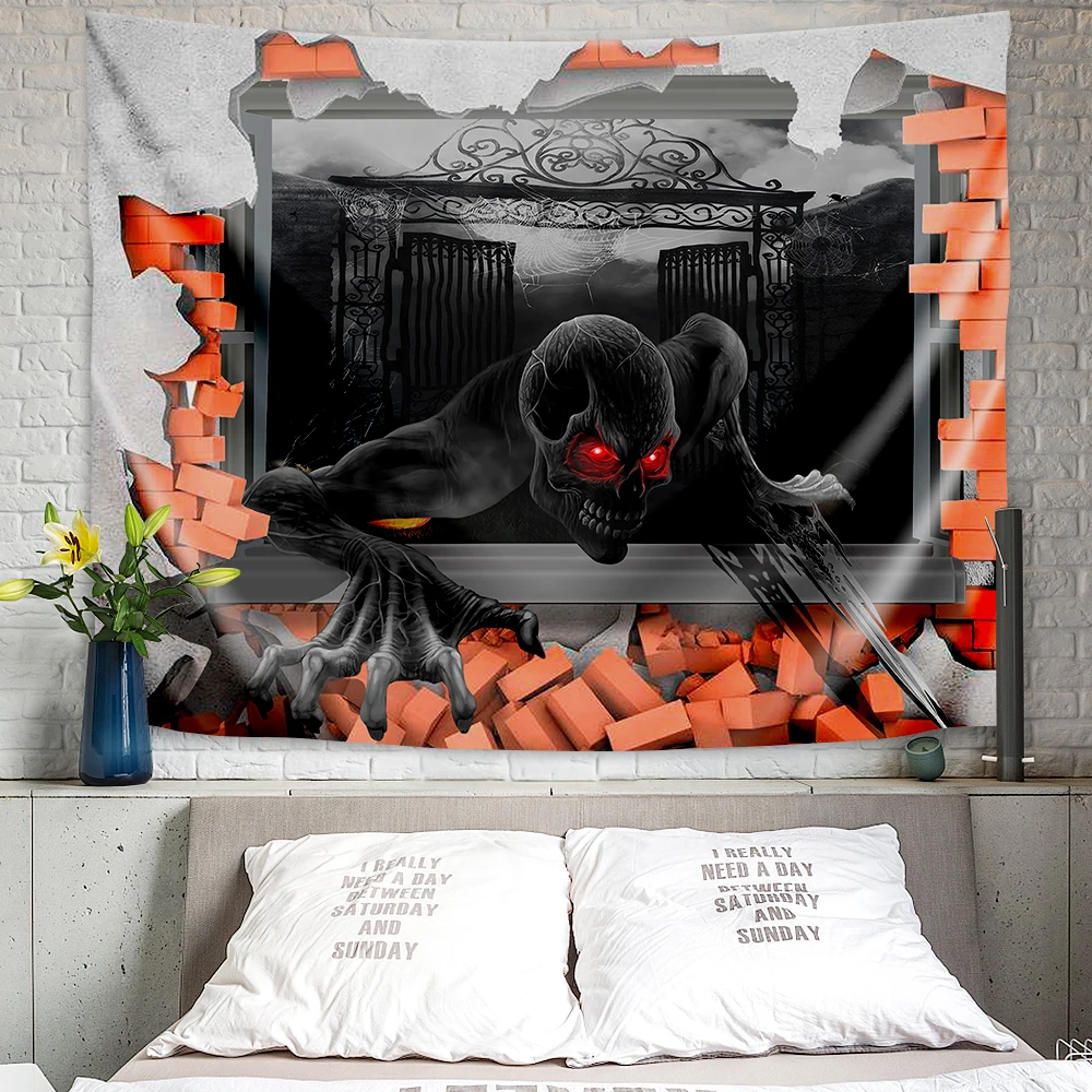 

Factory Direct Custom Wal Halloween l Customizable Home Decor Hanging Tapestry For Sale