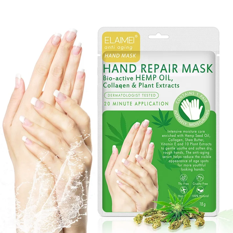 

YANMEI wholesale popular moisturizing cuticle dead skin removal peeling hand glove mask with hemp extract