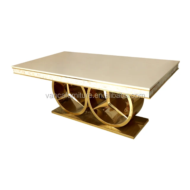 

modern gold wedding table marble top dining table, Many colors