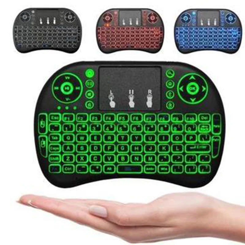 

Ailier Mini 2.4G Wireless Keyboard Touchpad Color Backlit Air Mouse Russian Spanish Keyboard for Laptop Notebook TV Box, Various colors