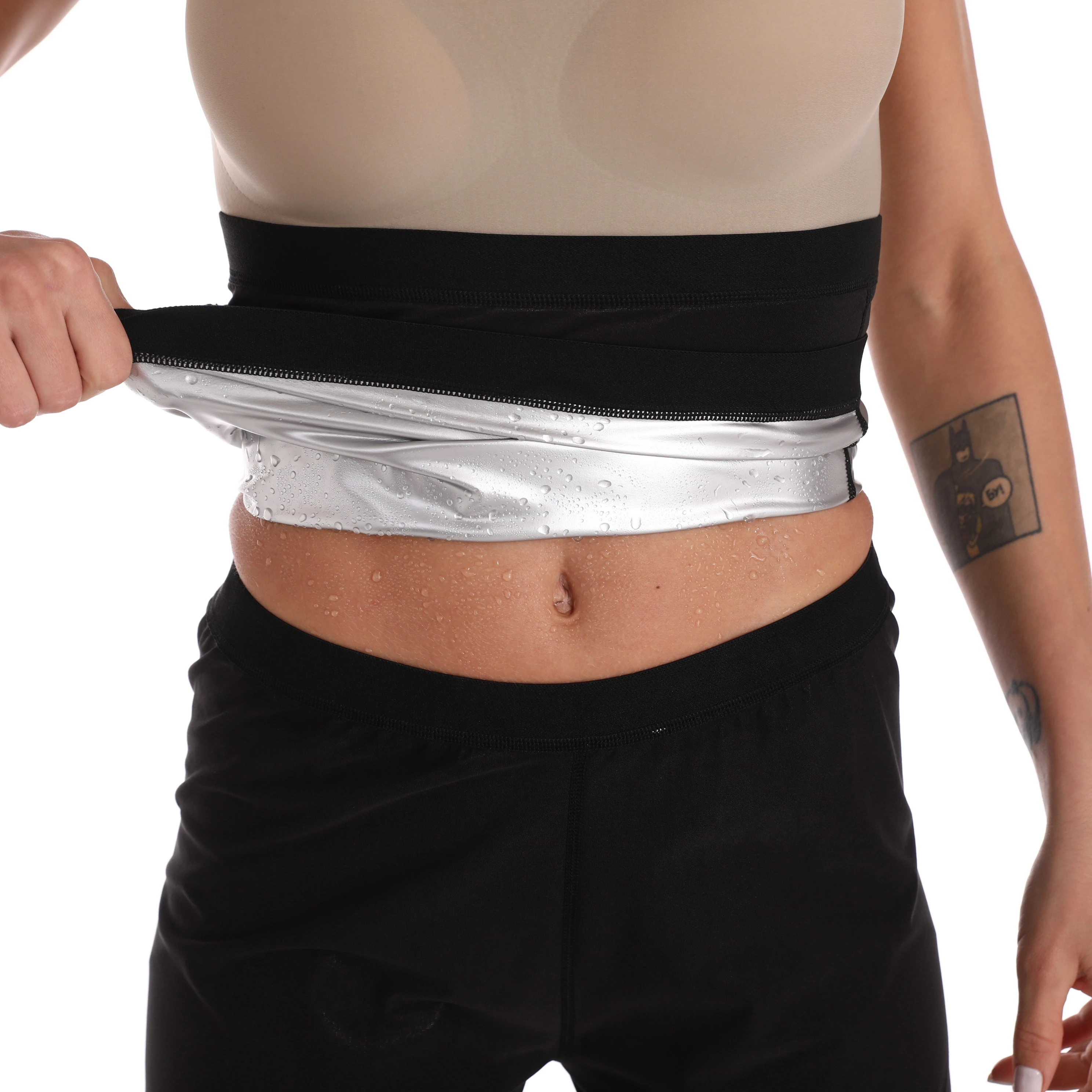 

Silver Coated Sports Sauna Waist Sweat Belt Waist Trimmer Slimming Belt