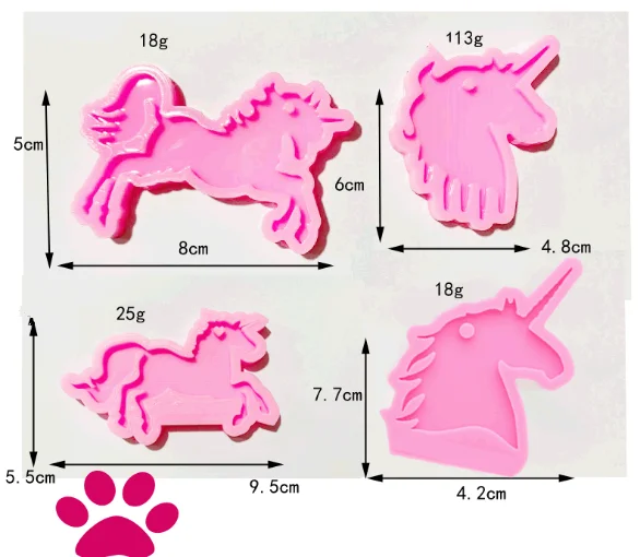 

LOVE'N Multi-style modeling unicorn series keychain silicone mold LV474D