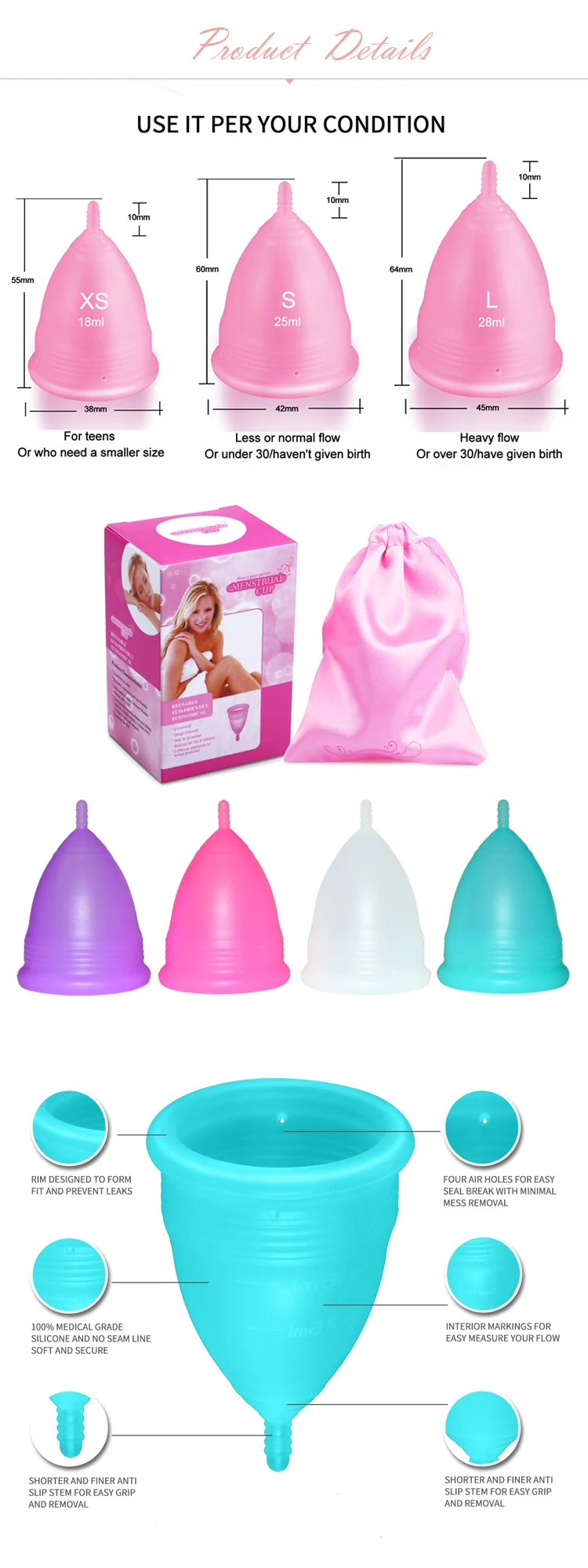 Custom Free Sample Eco Friendly Feminine Hygiene Oem Silicone Menstrual Cup Buy Free Sample 0288