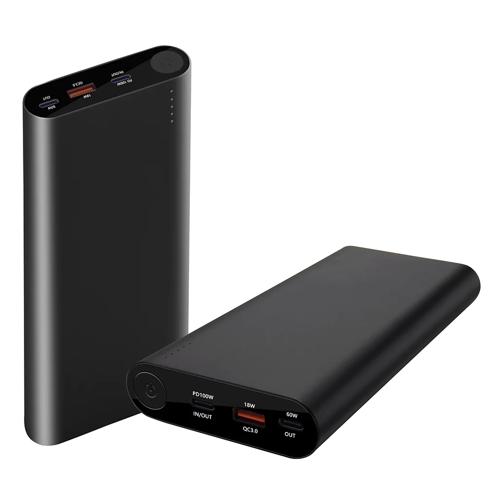 

Dual USB-C 100W & 60W PD Powerbank 26800mAh Laptop Power Bank for Macbook pro/Smart Phones, Black, gray, silver