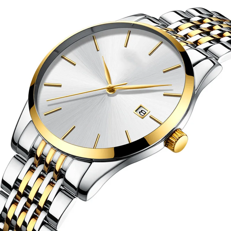 simple style design Quartz unisex watch luxury brand Steel wristwatch custom logo  Mens Watches