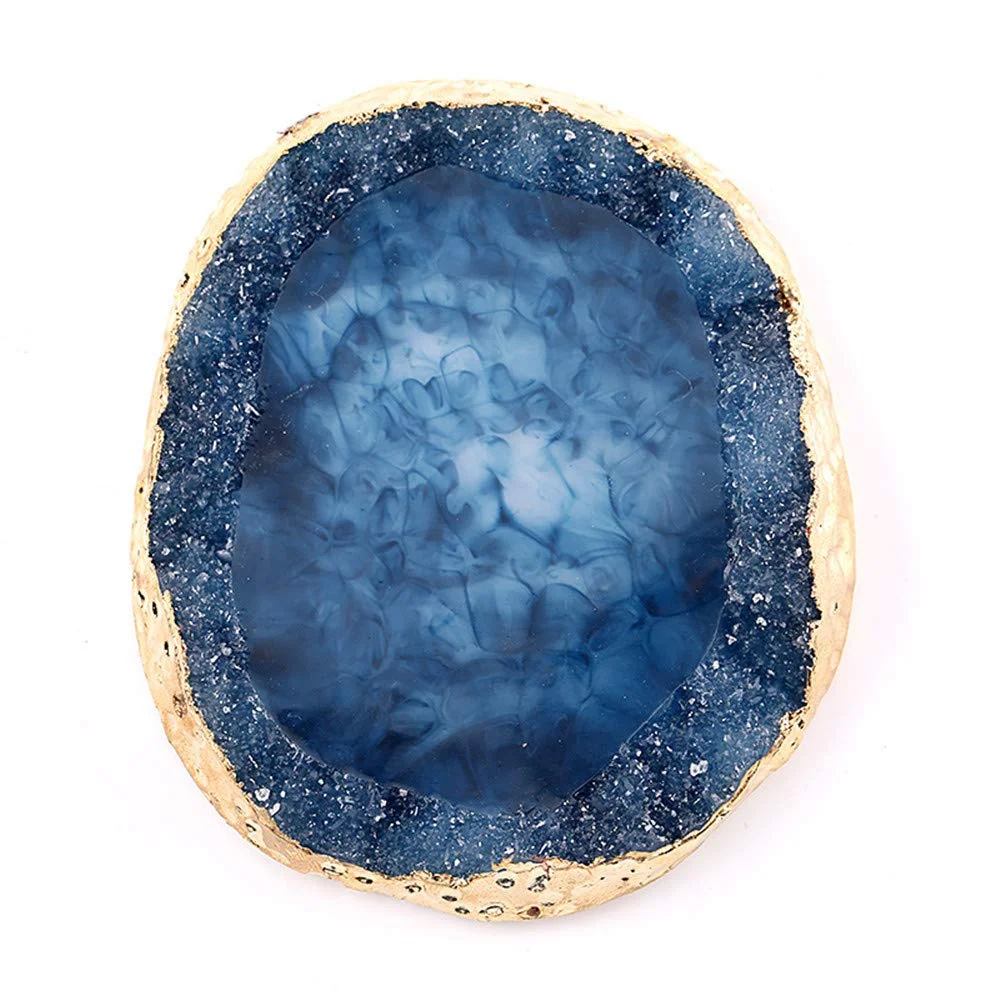 

2021 Agate Crystal Resin Nail Color Paint Palette Holder Drawing Nail Art Color Palette for Nail Color Mixing Display