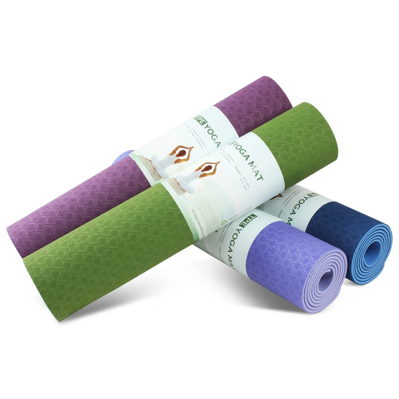 

Own Artistic Design 1.5cm Thick Double Layer Tpe Yoga Mat, Blue/purple/green/pink